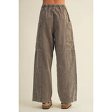 Mustard Seed - Drawstring Waist Wide Leg Utility Trouser - Espresso
