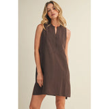 Mustard Seed - Sleeveless Shift Dress - Dark Espresso