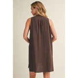 Mustard Seed - Sleeveless Shift Dress - Dark Espresso