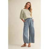 Mustard Seed - Tencel Cropped Denim Pants - Washed Denim