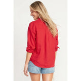 Naked Zebra - Linen Blend Shirt - Red