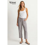 Naked Zebra - Tencel Garment Dye Drawstring Waistband Pants - Stone