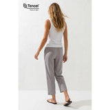Naked Zebra - Tencel Garment Dye Drawstring Waistband Pants - Stone