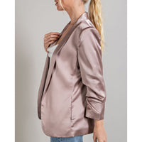 ee:some - Satin Shawl Blazer - Champagne