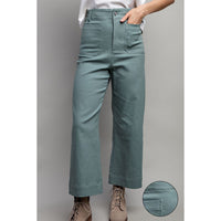 ee:some - Soft Washed Wide Leg Pants - Sage