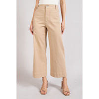ee:some - Soft Washed Wide Leg Pants - Taupe