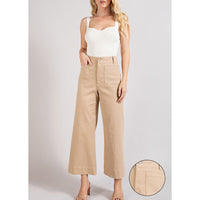 ee:some - Soft Washed Wide Leg Pants - Taupe
