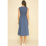 Pinch - Floral Front Tie Midi Dress - Navy