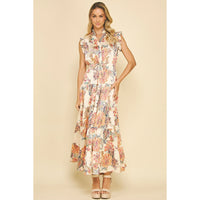 Pinch - Floral Print Tiered Maxi Dress - Cream Multi