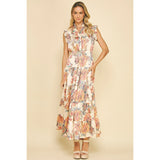Pinch - Floral Print Tiered Maxi Dress - Cream Multi