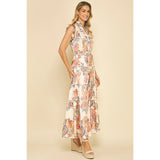 Pinch - Floral Print Tiered Maxi Dress - Cream Multi
