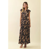 Pinch - Floral Print Tiered Maxi Dress - Black Multi