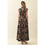 Pinch - Floral Print Tiered Maxi Dress - Black Multi