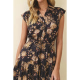 Pinch - Floral Print Tiered Maxi Dress - Black Multi