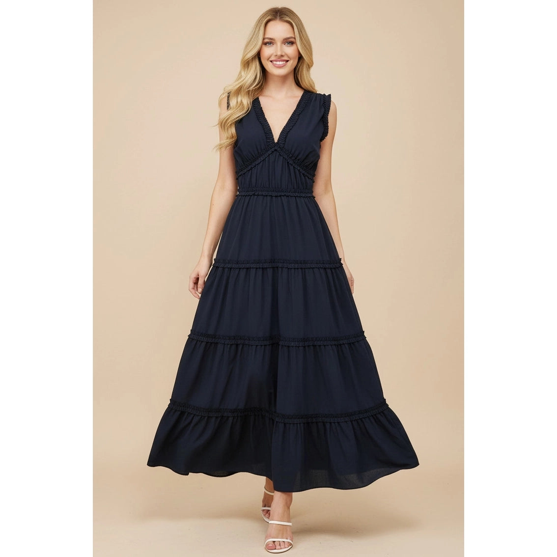 white christmas dresses Floral Midi Dress Deep Navy Multi / S main image 1
