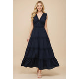 Pinch - Ruffled Detail Tiered Maxi Dress - Ink