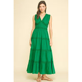 Pinch - Ruffled Detail Tiered Maxi Dress - Kelly Green