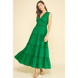 Pinch - Ruffled Detail Tiered Maxi Dress - Kelly Green