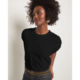 Seventy Eight and Sunny - Bloom Ruched Shoulder Tee - Faded Black