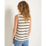 Seventy Eight and Sunny - Coastal Striped Sweater Tank - Cream/ Black