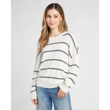 Seventy Eight & Sunny - Crew Neck Stripe Long Sleeve - Ivory/Navy
