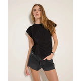 Seventy Eight and Sunny - Eye Candy Ruched Front Tee - Faded Black