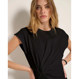 Seventy Eight and Sunny - Eye Candy Ruched Front Tee - Faded Black