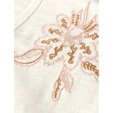 Scotch & Soda - Embroidered V-neck T-shirt - Eggnog