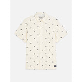 Scotch & Soda - Linen Printed Regular-Fit Short-Sleeved Shirt - Tiles Stars Eggnog