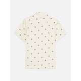 Scotch & Soda - Linen Printed Regular-Fit Short-Sleeved Shirt - Tiles Stars Eggnog