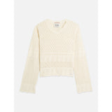 Scotch & Soda - Pointelle Stitch V Neck Pullover - Eggnog