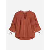 Scotch & Soda - Relaxed Blouse w Gathers - Burnt Henna
