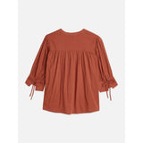 Scotch & Soda - Relaxed Blouse w Gathers - Burnt Henna