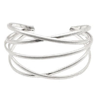 Double Layer Gold Metal Cuff - Silver
