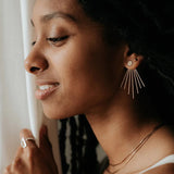 Rebekah Vinyard - Long Sunbeam Jacket Earrings - 14k Gold Filled