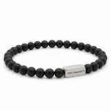 Steel & Barnett - Stones Bracelet Natural Ned - Matt Black