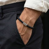 Steel & Barnett - Stones Bracelet Natural Ned - Matt Black
