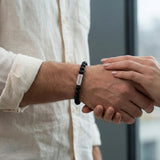 Steel & Barnett - Stones Bracelet Natural Ned - Matt Black