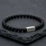 Steel & Barnett - Stones Bracelet Natural Ned - Matt Black