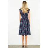 THML - Floral Zipper Front Dress - Navy