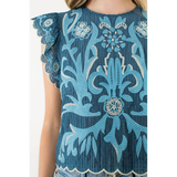 THML - Flutter Sleeve Waist Length Top - Navy