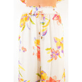 THML - Loose Floral Pattern Pants - Cream