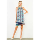 THML - Multi Pattern Sleeveless Dress - Blue