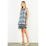 THML - Multi Pattern Sleeveless Dress - Blue