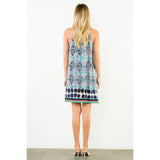THML - Multi Pattern Sleeveless Dress - Blue