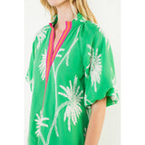THML - Short Sleeve Embroidered Dress - Green
