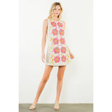 THML - Sleeveless Floral Pattern Dress - Cream