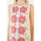 THML - Sleeveless Floral Pattern Dress - Cream