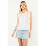 THML - Sleeveless Ruffle Detail Top - Cream