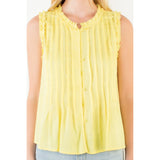 THML - Sleeveless Ruffle Detail Top - Yellow